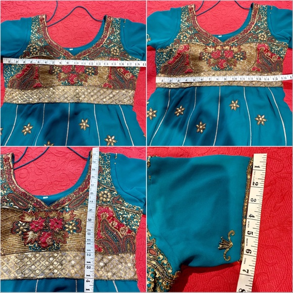 Princess Jasmine Disney-bound Costume  Elegant Beaded Indian Design Dress MED-LG - Picture 9 of 16